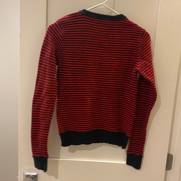 Red and Navy striped long sleeve sweater - Picture 5 of 6